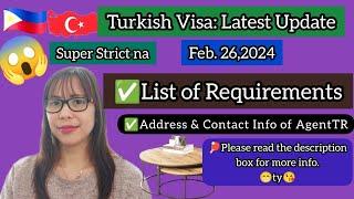 TURKISH VISA: LATEST UPDATE FEB.26,2024 LIST OF REQUIREMENTS. @FilTurkVlog