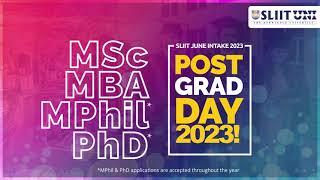 SLIIT Postgraduate Open DAY 2023! Register Now!