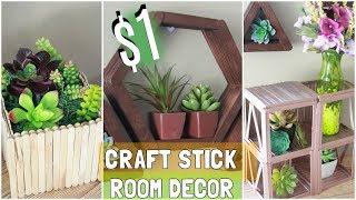 DOLLAR TREE $1 CRAFT STICK ROOM DECOR IDEAS D.I.Y