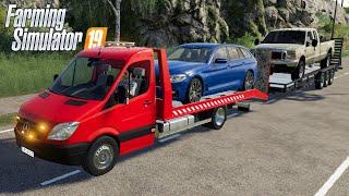 FS19 - Transporting USED CARS with Mercedes Sprinter - Car mod for Farming Simulator 2019 Roleplay