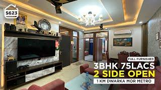 140 गज का 2 Side Open 3 BHK Flat with Roof Rights only 1 Km From Dwarka Mor Metro | BRS SHOW S623