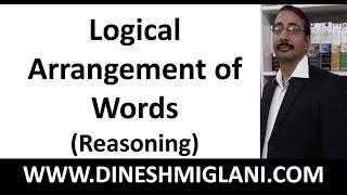 Best Shortcuts and Technqiues of Logical Arrangement of Words (Reasoning) by Dinesh Miglani