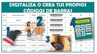 Como hacer un CÓDIGO de barras en EXCEL para leer con escáner y celular e imprimir gratis.