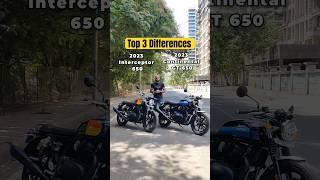 Top 3 Differences between Royal Enfield Interceptor 650 and Continental GT 650 | BikeWale #shorts