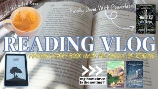 READING VLOG: FINISHING EVERY BOOK I'M IN THE MIDDLE OF! #booktube #reading #vlog #books #kindle