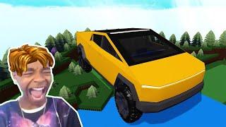 Roblox BUILD A BOAT Funny Moments Memes (ORANGE CYBERTRUCK)