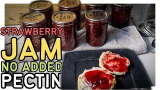 WATER BATH CANNING STRAWBERRY JAM WITHOUT ADDED PECTIN