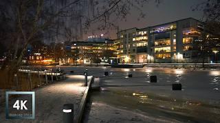 Snowy Walk in Rich Neighborhood in Sweden 4K HDR