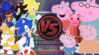 SONIC vs PEPPA and PIGGY CARTOON RAP WAR! (Sonic The Hedgehog Cartoon Rap Battle) CARTOON RAP ATTACK