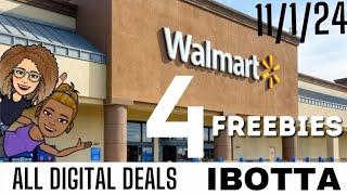 Walmart Deals 11/1/24: Walmart Ibotta Haul: Couponing At Walmart This Week: 4 FREEBIES: EASY DEALS