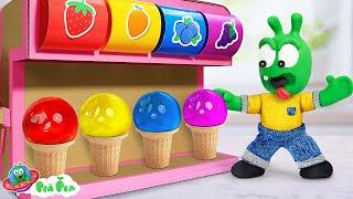  Pea Pea tries Amazing Rainbow Jelly Ice Cream Vending Machine   Pea Pea - Cartoon for Kids