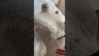 Making a corset beaded tulle midi dress with long sleeves #dress #hautecouture #dress #wedding