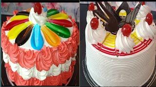 multicolor cake design and black forest cake design YouTube video cake decoration happy birthday