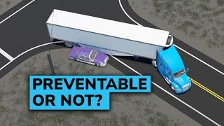 Truck driver gets blindsided by an impatient driver. Was this accident preventable?