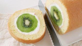 단면이 예술! 통통 키위 요거트 롤케이크 만들기 | 달미인 Kiwi Fruit Cake Roll | Dalmiin