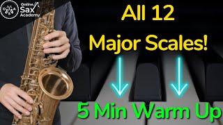 Learn All 12 Major Scales: 5 min Play Along Warm Up Exercise #78