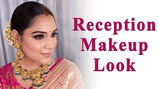 Reception makeup look with a banarsi saree !!