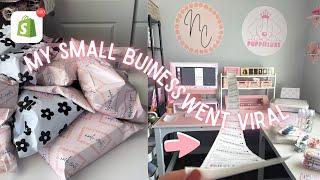 My Small Business Went Viral | PACK ORDERS WITH ME,small business working day vlog & new packaging