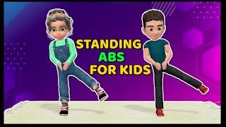 27 MIN STANDING ABS WORKOUT FOR KIDS - HOME EXERCISE