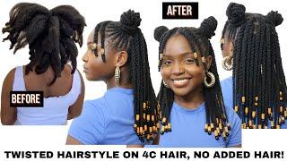 Easy Twisted summer protective style on 4c hair, no added hair!