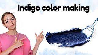 How to make indigo color | Indigo color making | Acrylic color mixing