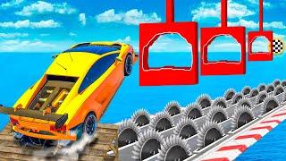 Cars vs 100 Layers in GTA 5!