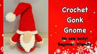 Crochet Christmas Gnome / Christmas Gonk/ Quick and easy to make- Beginner friendly.