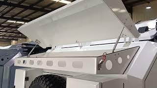Pearl White custom color njstar rv explore off road travel trailer with electric mover unique inside