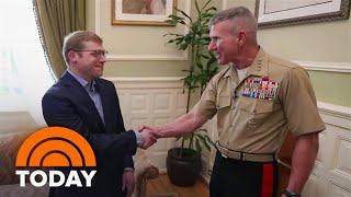 Marine reunites with good Samaritan who saved his life