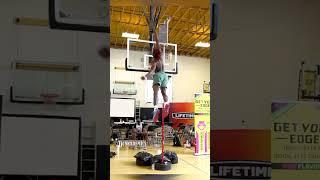 Highest vertical leap (running start) - 1.27 metres by Darius Clark 