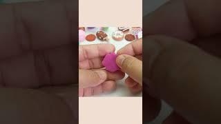 DIY How To Make Miniature Realistic Food doughnut with polymer clay, Polymer clay mini food tutorial