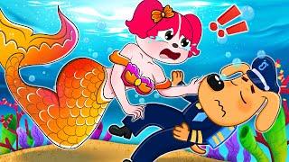 Mermaid Sheriff Papillon Rescues Labrador | Sad Story | Sheriff Labrador Animation