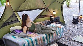 Solo overnight camping - eating and sleeping in a very comfortable tent