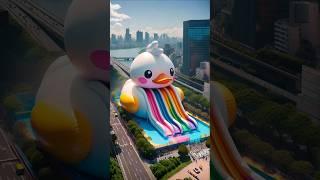  Evolution of Duck : Giant Water Slide  Miaw Milky ️ #cat #cute #love  #shorts