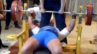 Pavel Mysoedko 265 kg RAW bench press b.w.114 kg "IRONCHALLENGE AT THE FOOT OF THE MOUNTAINS" 2013.