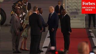 President Biden Arrives In Luanda, Angola And Greets People