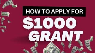 $1000 GRANT TO FUND YOUR BUSINESS IDEA?