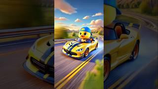 ️ Cute Little duck driving a Dodge viper acr car! #littleduck #cuteduck #shorts