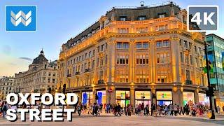 [4K] Oxford Street in London England  Walking Tour & Travel Guide  Binaural City Sound