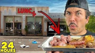 Eating at SKETCHY Restaurants For 24 Hours...