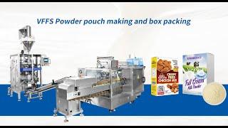 Samfull powder vffs bag making and paper box packaging machine for milk spice powder