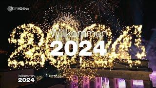 Jahreswechsel 2023-2024 - Feuerwerk - 2023-2024  am Brandenburger Tor (Willkommen 2024)