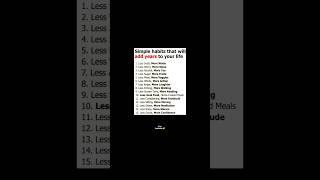 15 Simple Habits To Live Longer #shorts #ytshorts #love #trending #psychology #subscribe #trend