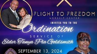 Join Flight to Freedom Worship Center, Inc Ordination Service Friday 9-13-24 7pm EST.