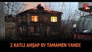 2 KATLI AHŞAP EV TAMAMEN YANDI