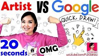 Artist VS Google Ai | Quick, Draw!  Fun Art! | Mei Yu - Speed Drawing Art Challenge