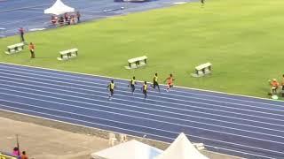 Christopher Taylor 10.11s wind +1.0 National Record. Footage curtesy of Donald Anderson