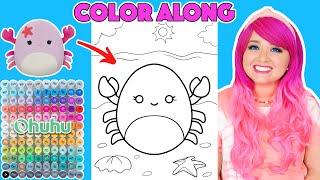 Color Squishmallows Cailey the Crab With Me | COLOR ALONG WITH KIMMI