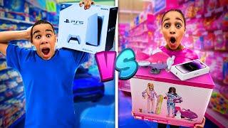 BUYING EVERYTHING in ONE COLOR for 24 HOURS! (Brother VS Sister)