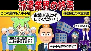 人材派遣会社の相次ぐ倒産ラッシュ。 人手不足なのになぜ？【ずんだもん＆ゆっくり解説】